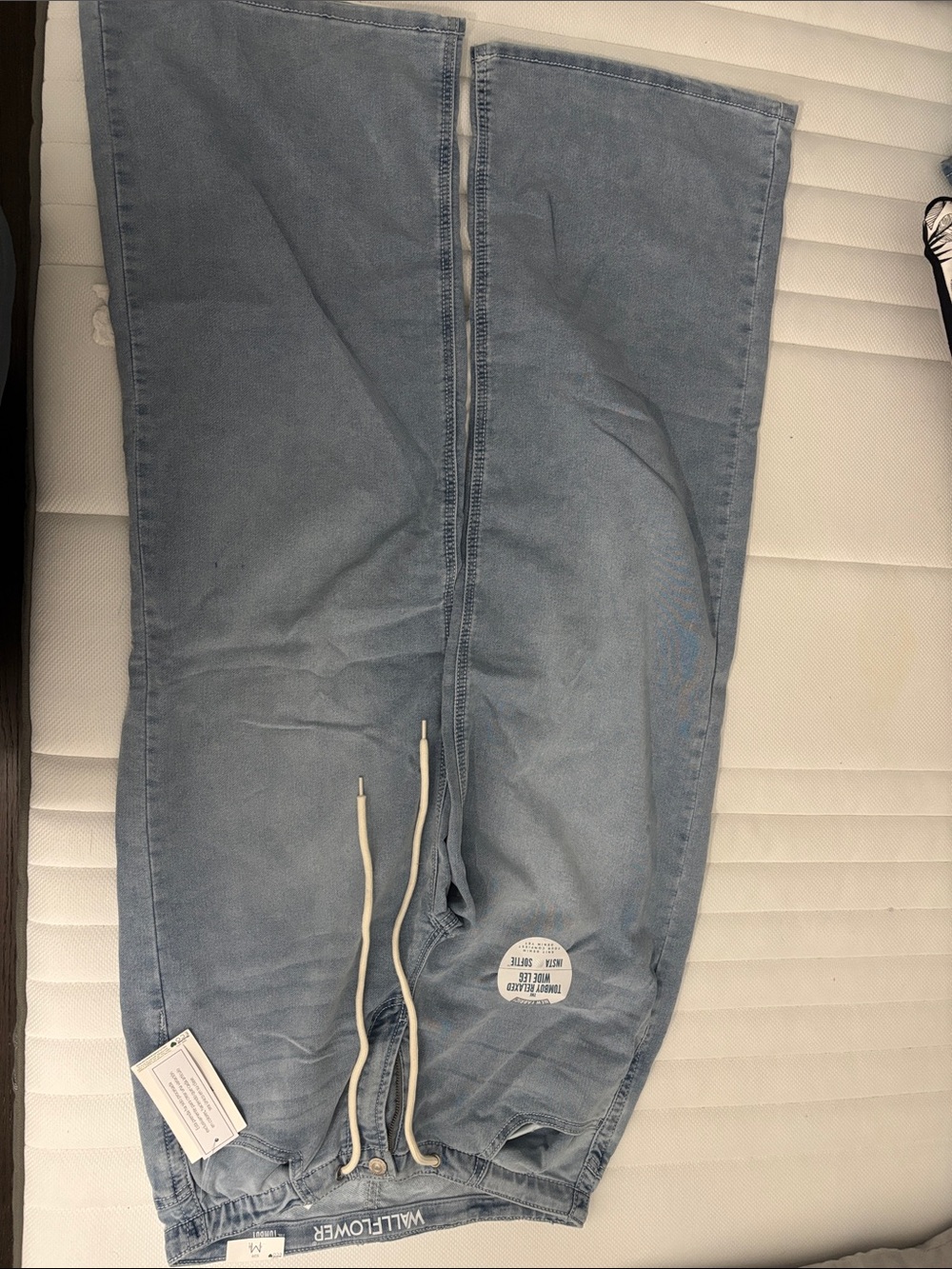 Wallflower Men’s Light Blue Bootcut Drawstring Jeans
